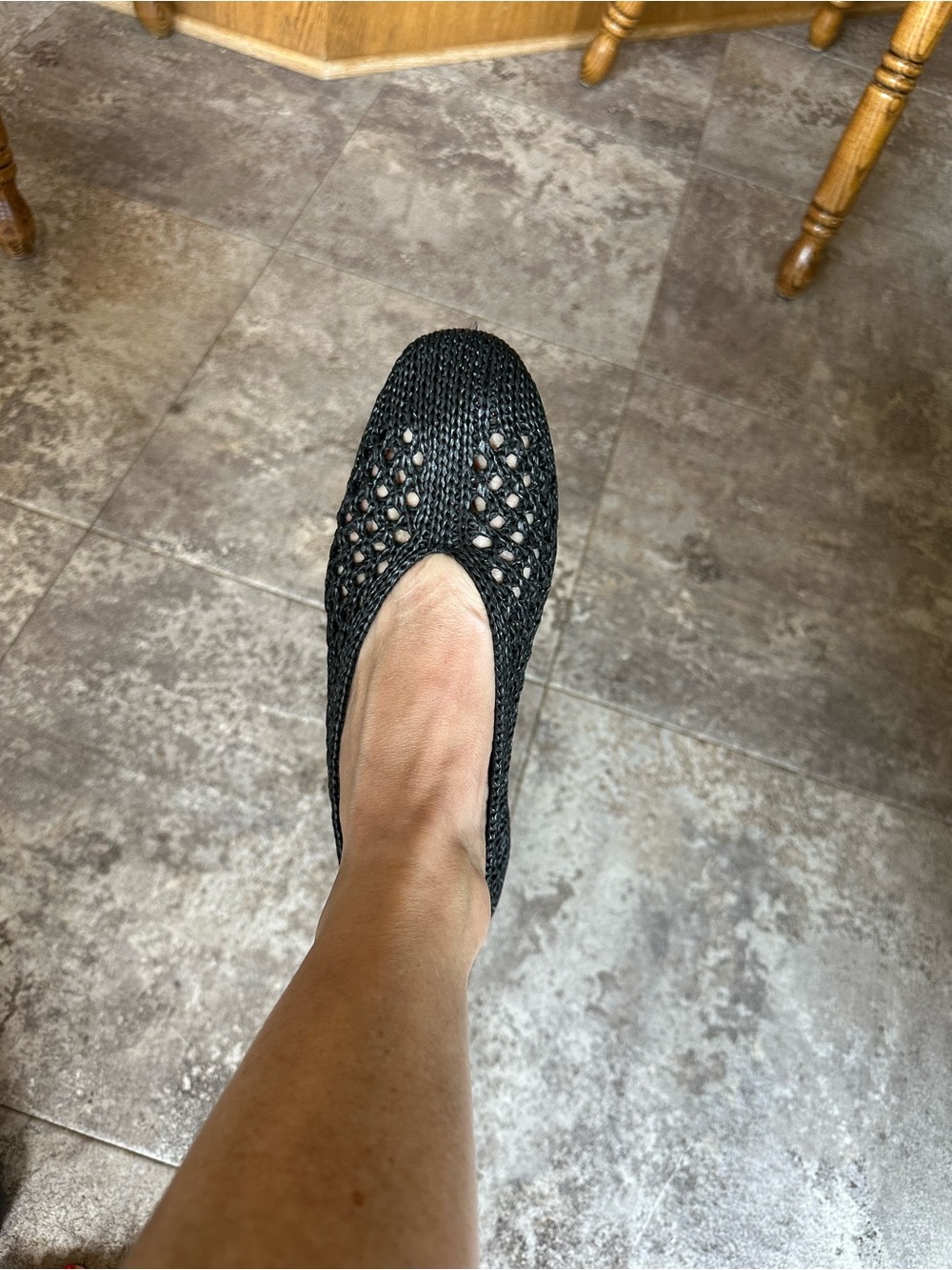 Black Weave Slip-On Ballet Flat